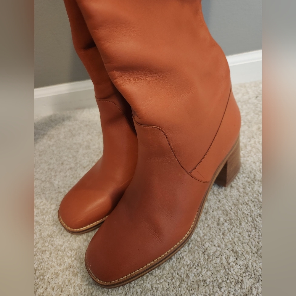 Stylish Orange Leather Boots